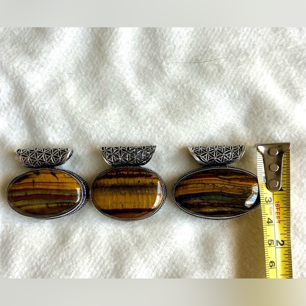 925 You Choose! Sacred Geometry TIGERS EYE Necklace Pendant - Picture 3 of 9